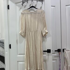 Banana Republic Cream Long Sleeve Dress